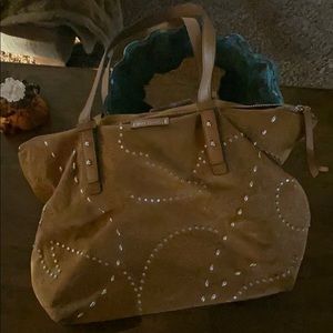 Vera Bradley suede brown medium tote handbag